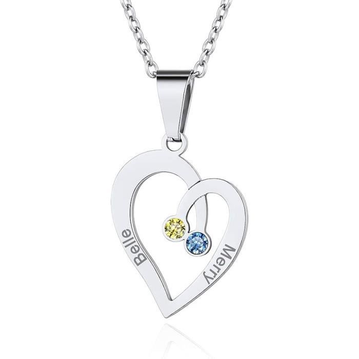 Custom4U Pendentif 3 Prénoms Personnalisé Plaqué Or Femme Collier