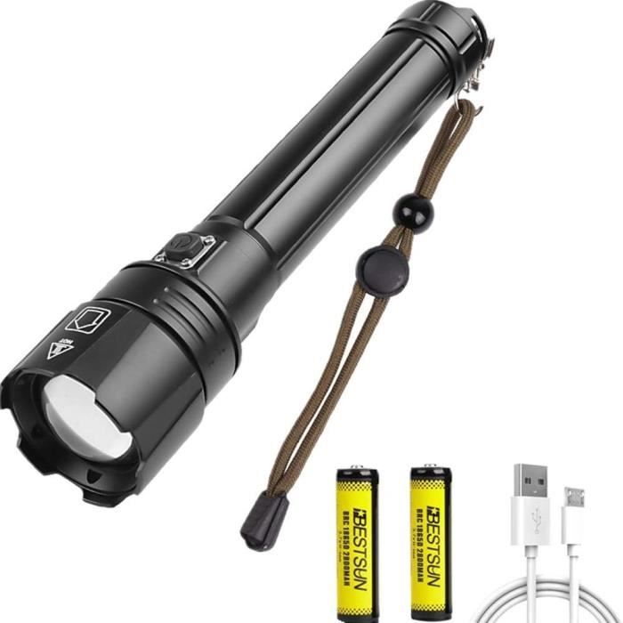 Lampe de poche zoomable rechargeable