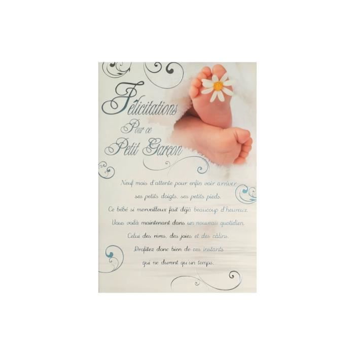 Carte De Voeux Naissance Felicitations Pour Ce Petit Gar on