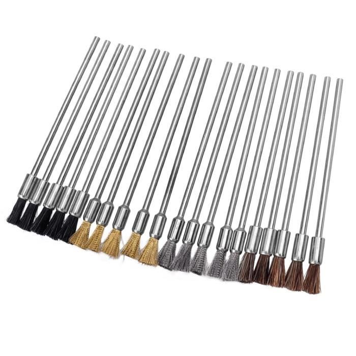 Lot 3 Brosses Métalliques Rotatives 100 Mm Tige Ronde - Anti-Rouille Et Nettoyage Métal