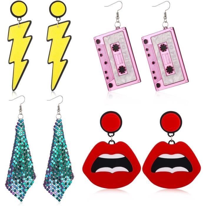 Lot De Boucles D'oreilles Clip Vintage - Années 80/90 - Occasion