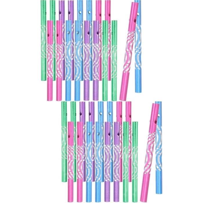 Ensemble 30 Pièces Tubes Carillon à Vent Aluminium - 6 Tailles Pour DIY - Argent