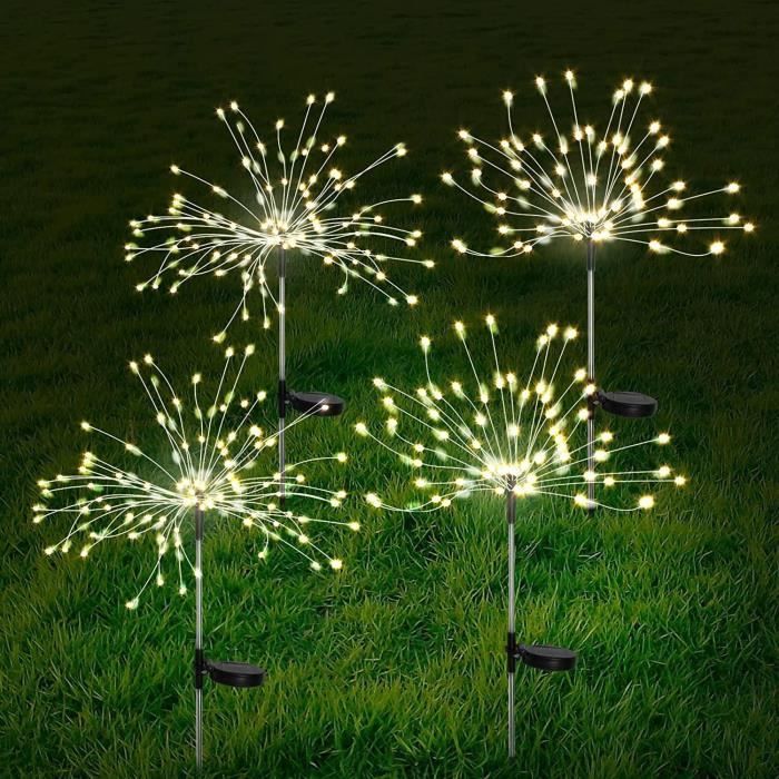 Lumiere Solaire Exterieur - 480 LEDs - Lampes Solaires Feu dArtifice - Lumières Pissenlit Imperméables
