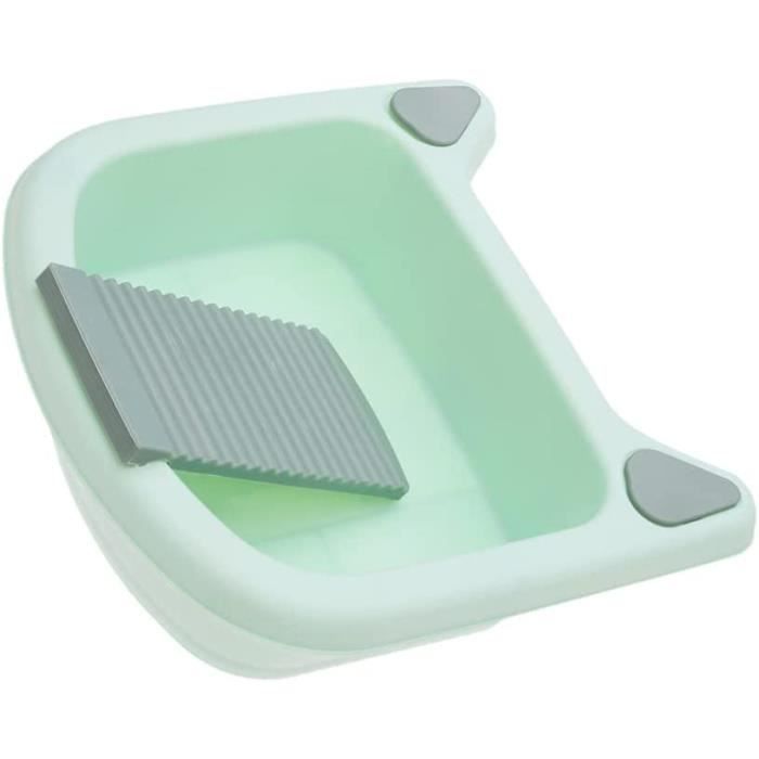 Planche à Laver Main En Plastique Antidérapante - Dimensions 44 X 22 X 7 Cm - Gris - Pour Lavage à La Main économe