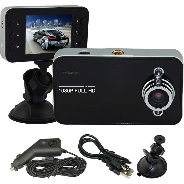 Caméra de tableau de bord 1080p Full HD pour voiture, avec écran