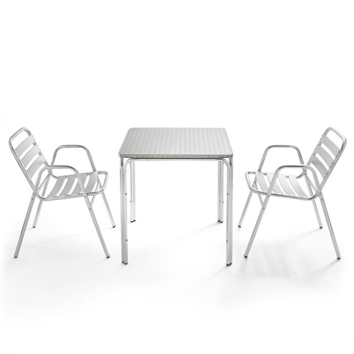 Table Et Chaises De Jardin Table Carree Jardin Terrasse 70 X 70 Cm Et 2 Fauteuils En Aluminium Design Achat Vente Ensemble Table Et Chaise De Jardin Table Carree Alu Fauteuils Cdiscount