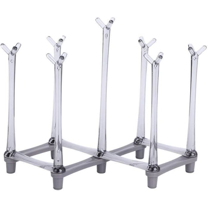 Sporgo Tour Séchoir à Bouteilles Pliable Multifonction Noir - Égouttoir Pour 4 Bouteilles H 21 Cm