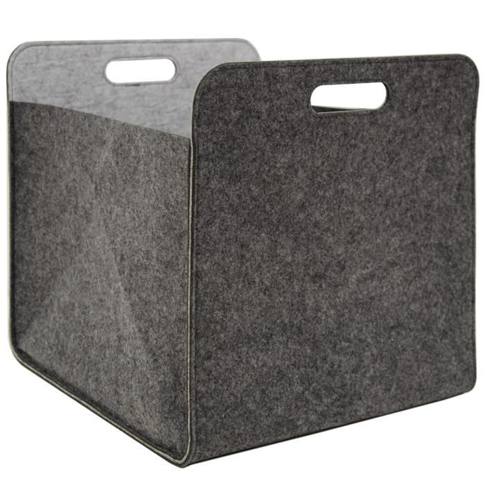 Boite De Rangement Feutre 33x33x38 Cm Kallax Panier Feutrine Etagere Ikea Gris Achat Vente Corbeille Paniere Cdiscount
