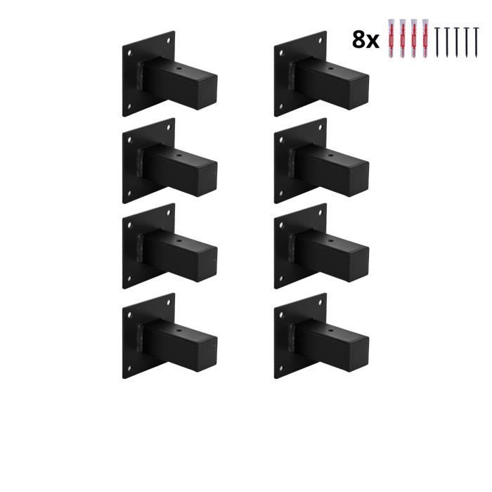 Holzbrink 8x Support D Etagere Murale Fixation Style Industriel Equerre En Acier Longueur 100mm Noir Cdiscount Bricolage
