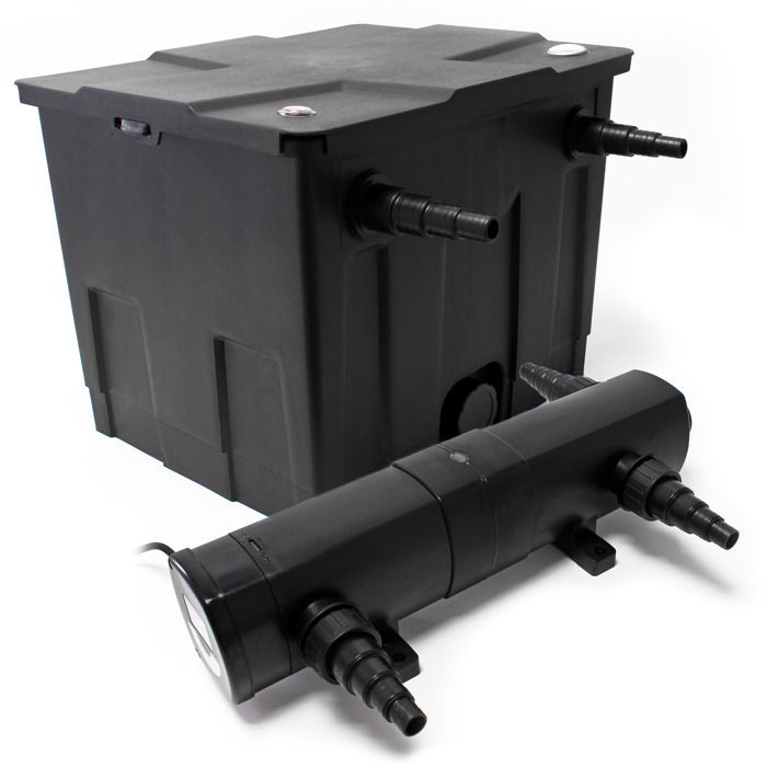 Wiltec Kit complet: CBF-350 Filtre de bassin jusquà 12000 L Biologique CUV-218 lampe uv UVC Clarificateur avec 18 Watt Puissance U Wiltec Kit complet: CBF-350 Filtre de bassin jusquà 12000 L Biologique CUV-218 lampe uv UVC Clarificateur avec 18 Watt Puissance U
