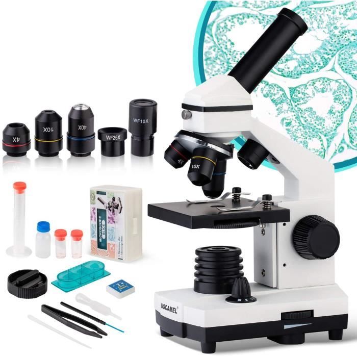 Lentilles pour microscope de laboratoire Microscope pour Enfant Étudiante  et Adulte 40X-1000X Portable Microscope Optiqu 153 - Cdiscount Appareil  Photo