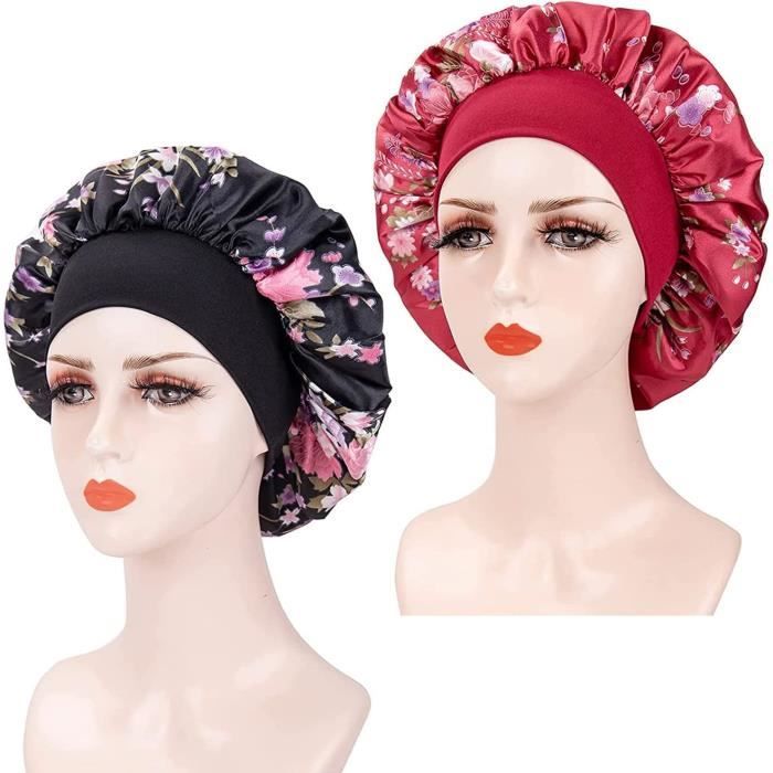 Lot De 2 Bonnets En Satin Pour Dormir – Protège Tes Cheveux, Élastique Doux Et Ajustable, Idéal Pour Femmes Et Enfants