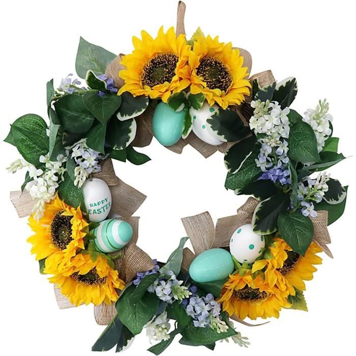 Couronne De Pâques En Acrylique Pour Porte D'Entrée, Œufs De Printemps
