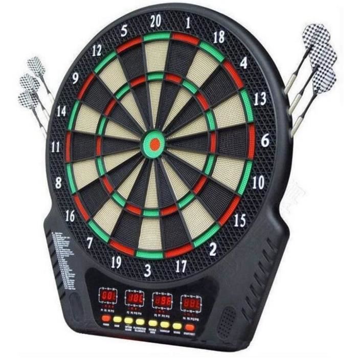 Cible Fléchettes Électronique 13,5 Pouces Avec 6 Fléchettes - 34 Jeux 355 Variantes - Chargeur Inclus
