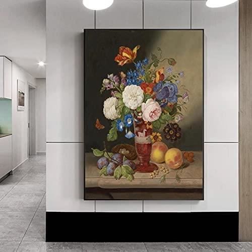 Tableau Decoration Murale salonStyle impressionniste Vase Fleurs Toile ...