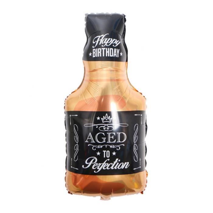 Ballon Bouteille De Whisky De Papier D Aluminium Interessant Decor Celebration Fete Joyeux Anniversaire Chd Cdiscount Maison