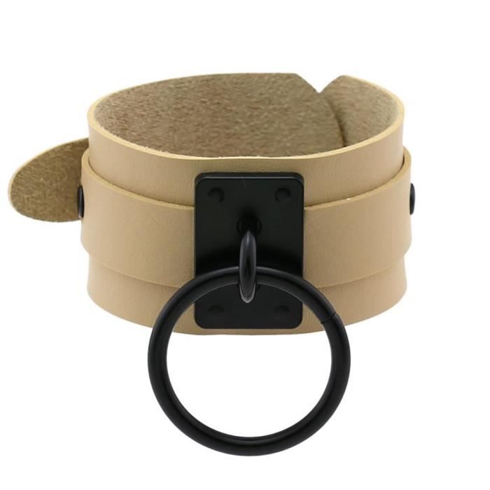 Bracelet En Cuir PU Gothique - Unisexe - Ajustable 16,5-20 Cm - Noir Et Autres Couleurs - 2