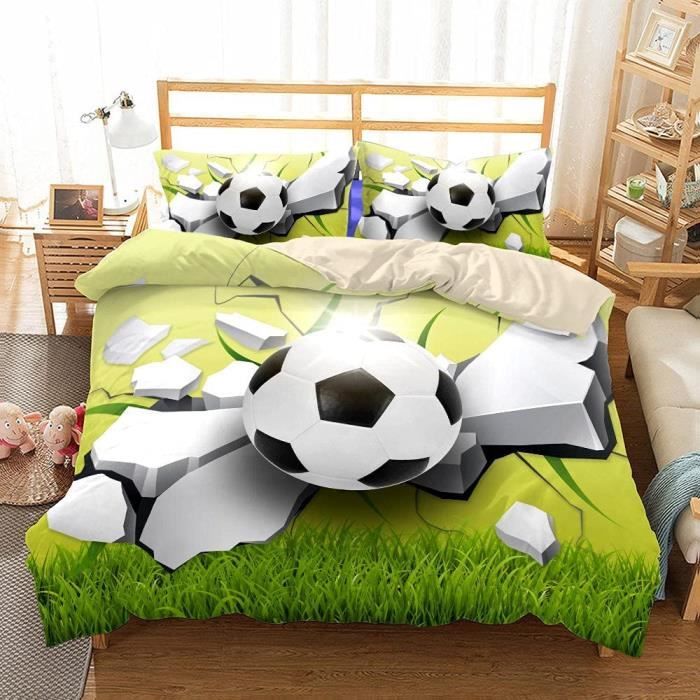 Housse de Couette 2 Personnes - Football - Microfibre Confortable