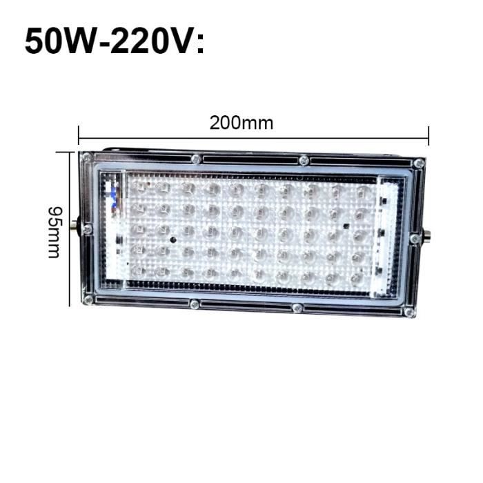 2 Pièces Lampe UV LED 50W Noire - Étanche IP66, 96 LEDs Pour Fêtes, Scène Et Peinture Fluo (Noir)