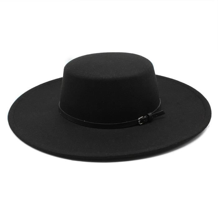 Chapeau Fedora Pour Femme En Laine Feutrée - Large Bord Pliable (9.9 Cm) - Avec Ruban Décoratif - Tour De Tête Réglable ~57 Cm