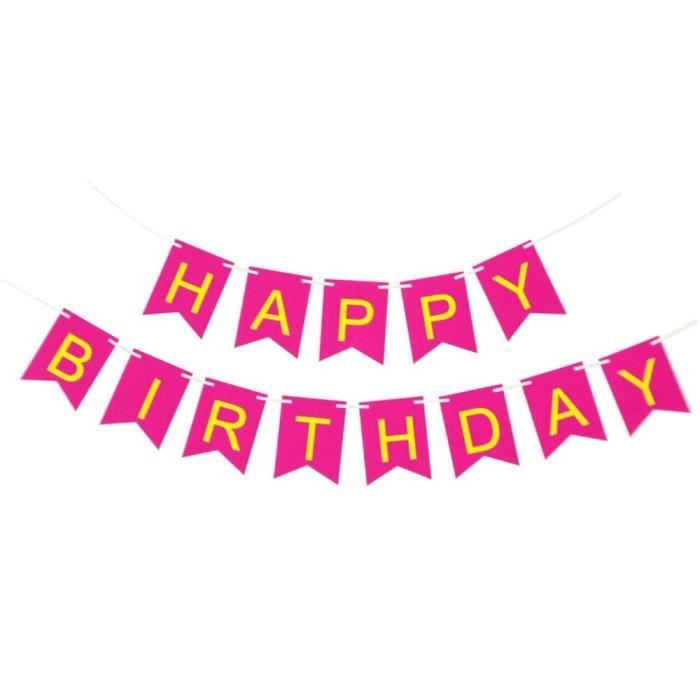 Decoration De Fete Banderole D Anniversaire Avec Animaux En Dessin Anime Stand De Decoration De Fete D Anniversaire Type Fushia Cdiscount Maison