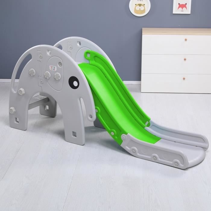 Baby Vivo Toboggan Enfant Aire De Jeux Jeu D Exterieur Et A L Interieur Pour Enfants Jardin Elephant En Vert Gris Cdiscount Jeux Jouets