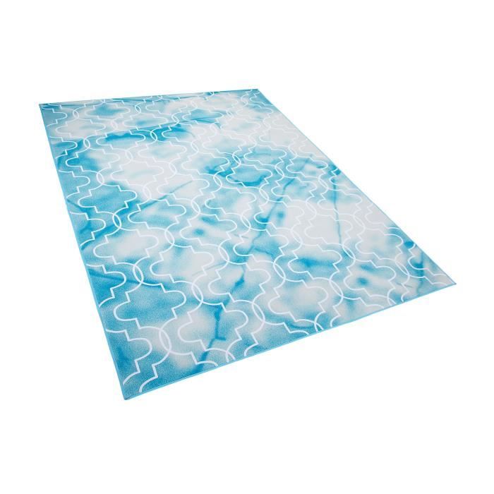 beliani tapis bleu ciel 160 x 230 cm elazig achat vente tapis cdiscount