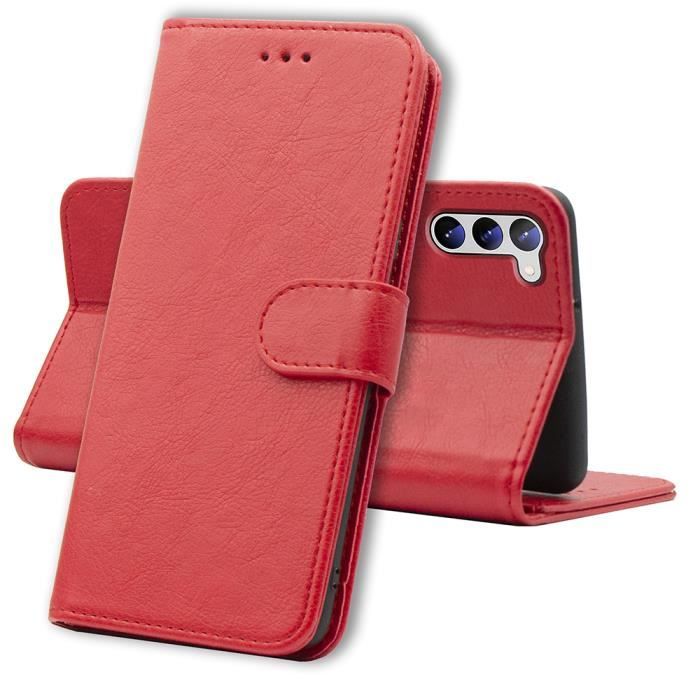 Coque pour Samsung Galaxy S23 5G - Portefeuille Rabat Clapet Aimanté - Rose