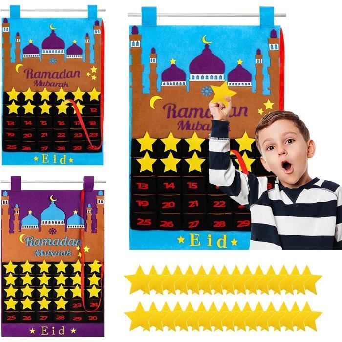 Calendrier Ramadan 2024 Enfant - Compte à Rebours Bois 30 Jours Pour Fête Eid