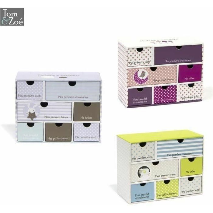 Boite A Souvenir 7 Tiroirs Rose Cdiscount Puericulture Eveil Bebe