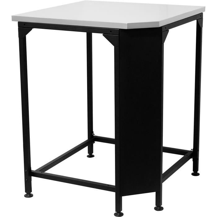 Table dangle - COZZE - 90531 - L705 x P600 x H900 mm - Plan de travail inox 705 x 705 mm - Noir