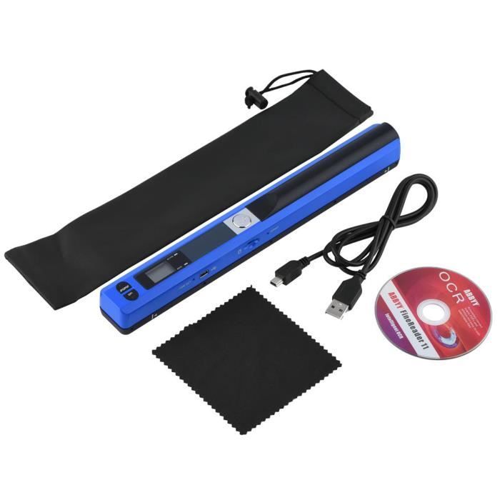 Duokon scanners de documents. Scanner de poche Scanner portable Scanner de stylo USB Scanner A4 Scan JPG/PDF USB 2.0 Bleu