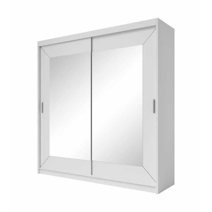 Armoire moderne à portes coulissantes, armoire avec miroir en verre
