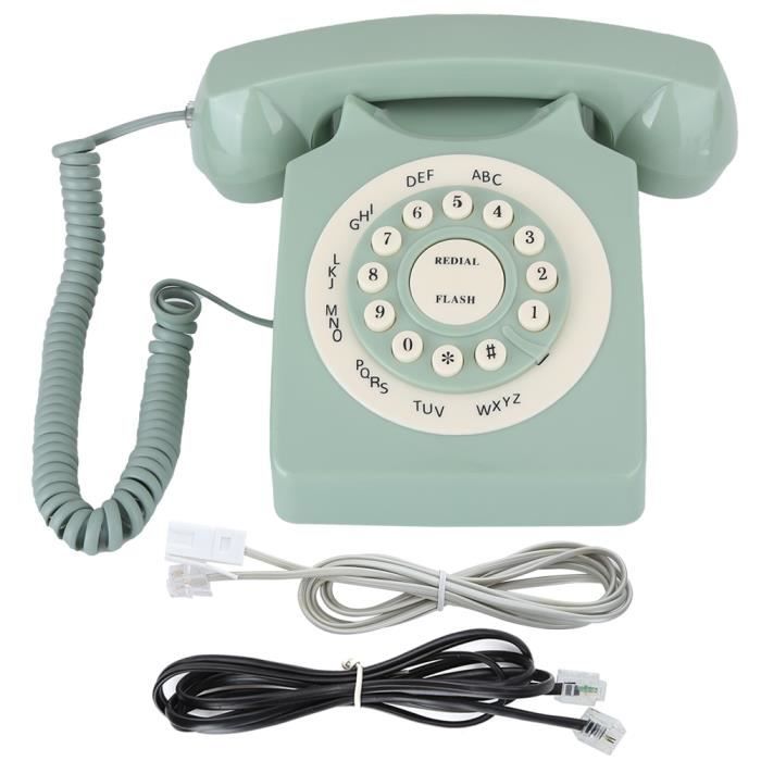 Téléphone antique Téléphone de bureau filaire de Style rétro Antique téléphone fixe européen Vintag vert telephonie piece