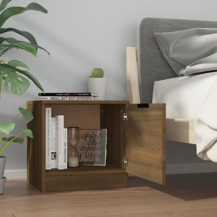 LESS Tables de chevet 2 pcs Chêne marron 40x39x40 cm A3 - Cdiscount Maison