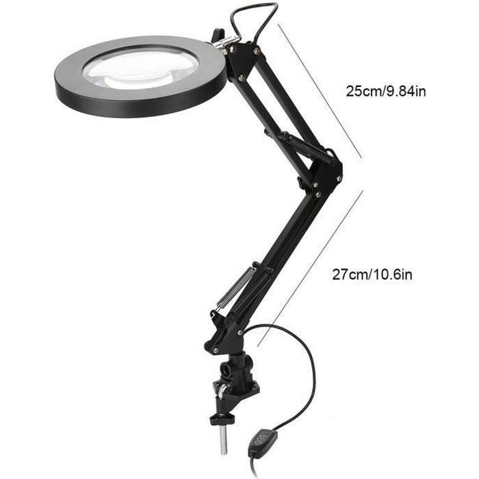 Lampe LED Demi-lune Réglable Pour Extensions De Cils - Murale, Bras 62-113 Cm, Luminosité Et Couleur Ajustables, IRC 90+