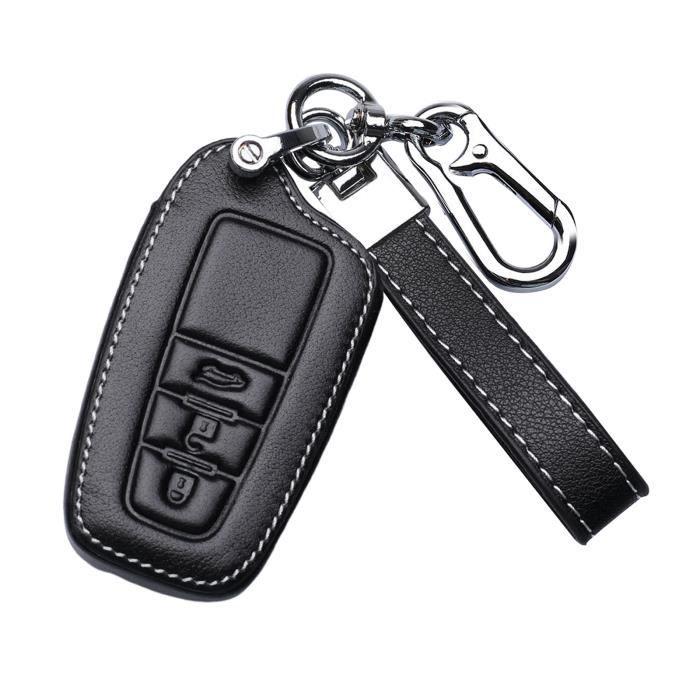 Sac de clé de voiture tout compris porte-clés télécommande porte-clés  protecteur en cuir 3D bouton de presse à noir style C - Cdiscount Bagagerie  - Maroquinerie