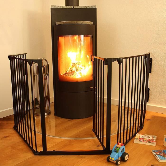 Barrière de sécurité pliable 5 pièces - HOMEWELL - Noir - 310*25*75cm