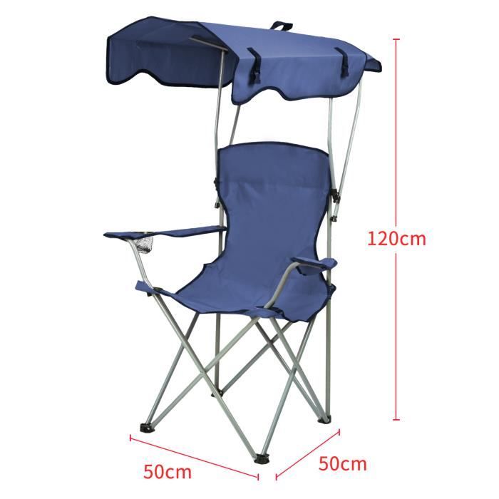 KEDIA. Chaise de Camping Fauteuil Pliable avec Porte-Boisson (Bleu) 50*50*90/120CM