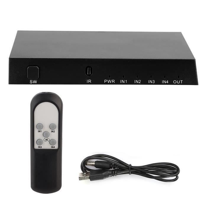 Boîtier Répartiteur Vidéo 4 Canaux - Commutateur D'image Avec Télécommande - Alimentation DC 12V/24V - Neuf