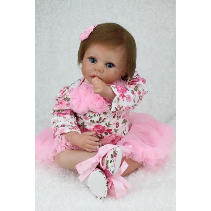 22 pouce 55 cm bébé reborn Silicone poupées, réaliste poupée reborn bébés  jouets pour fille princesse cadeau brinquedos