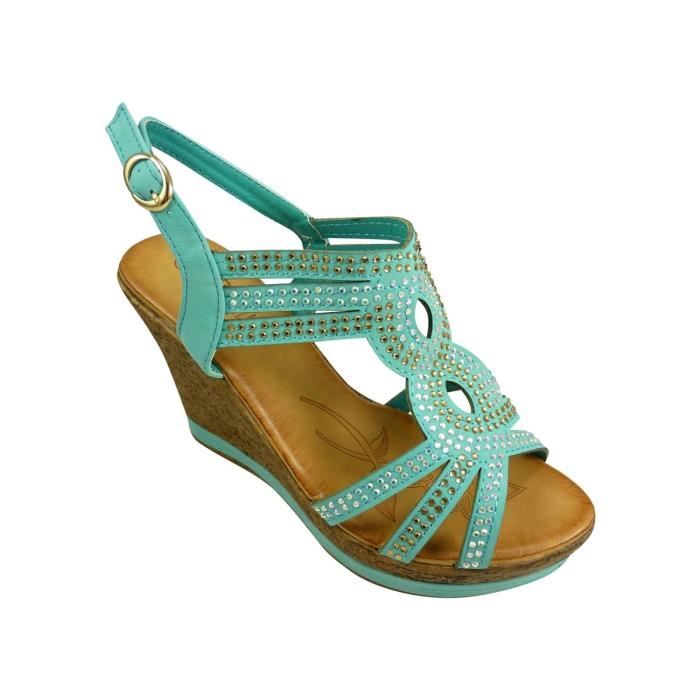 sandales bleu turquoise