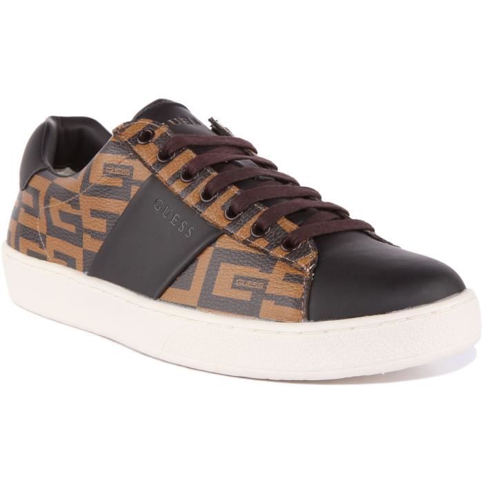 Guess Guess Nola Baskets à lacets en synthétique 4G logo imprimées pour homme en brun (Brun 42)