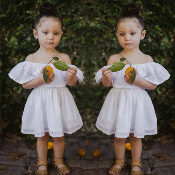 Libaib Tout Petit Bebe Mignon Filles Enfants Floral Princesse Robe Solide Sundressblanc Blanc Cdiscount Pret A Porter