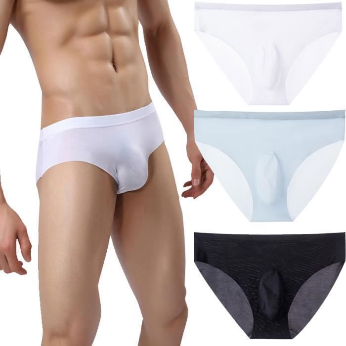 Lot de 3 Slips Hommes Underwear Mesh Ultra fin Respirant Surface Glacee Soie Ultra Doux et Confortable Trunk Couleurs multiples Cdiscount Pret a Porter