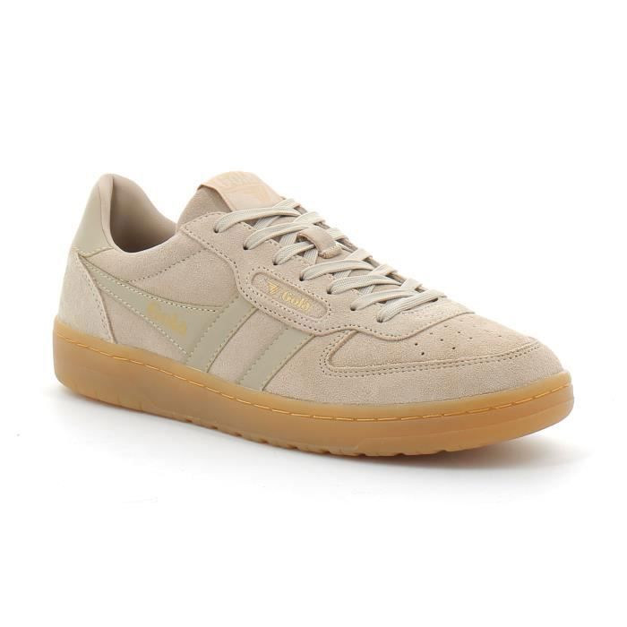 Gola Basket pour femme en daim-nubuck Hawk Beige - GOLA - Système de fermeture à lacets - Talon plat
