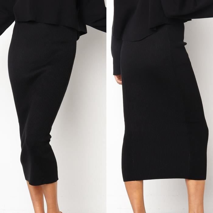 Jupe droite longue noire