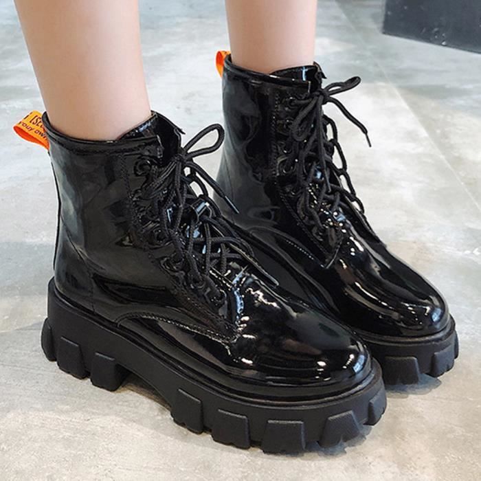 bottines noires semelle epaisse