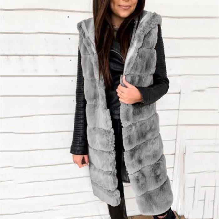 Gilet Sans Manches En Fausse Fourrure Pour Femmes Body Warmer