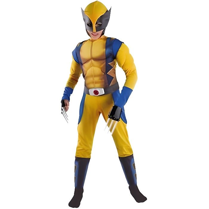 Déguisement Marvel Wolverine Enfant Muscle Cosplay Costume Avec Masque et  Patts